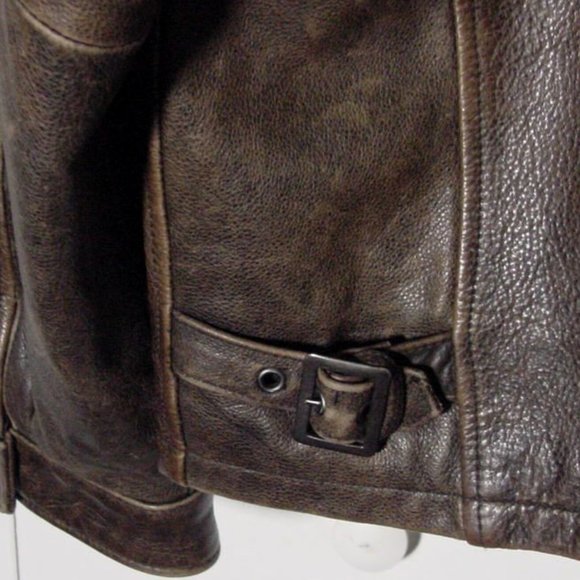 Vtg Brown Leather St. John's Bay Bomber Jacket Sz XL Buckle Back - Picture 11 of 15